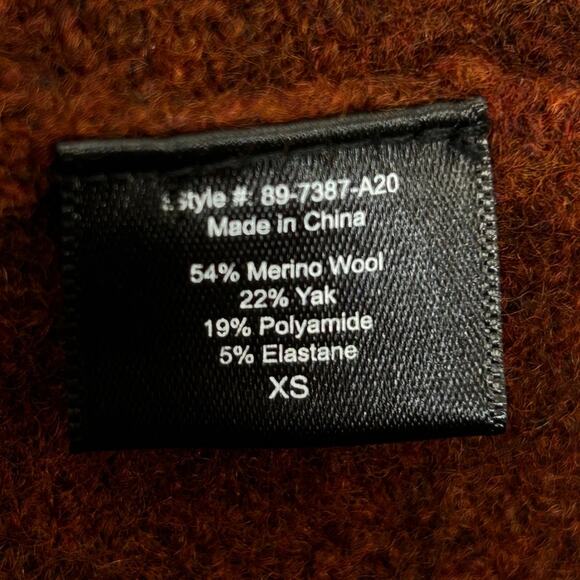 Jenni Kayne Sweater Coat Cardigan Size XS Rust Merino Wool Yak Quiet Luxury - Picture 7 of 9